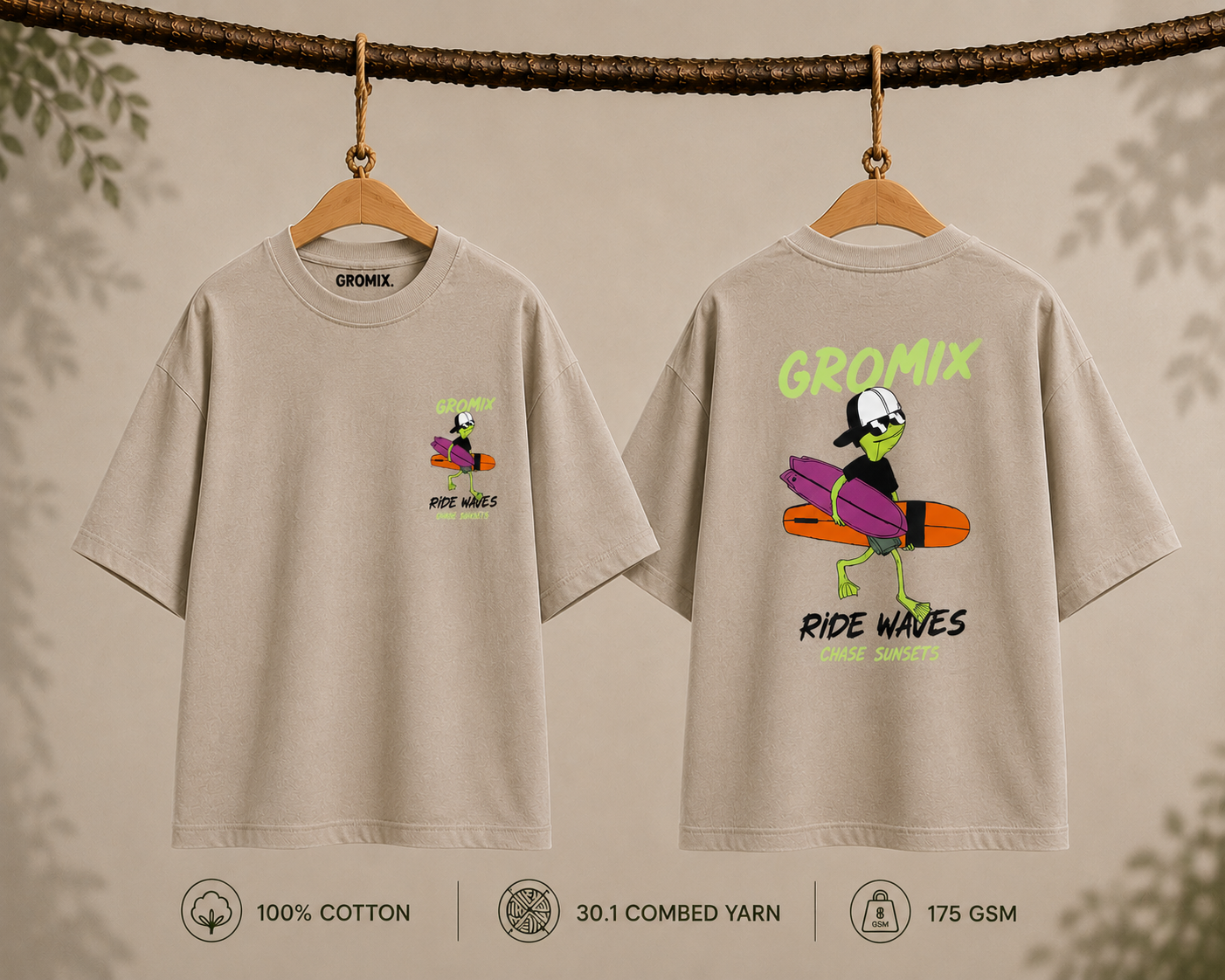 Gromix Ride Waves Tee Sand