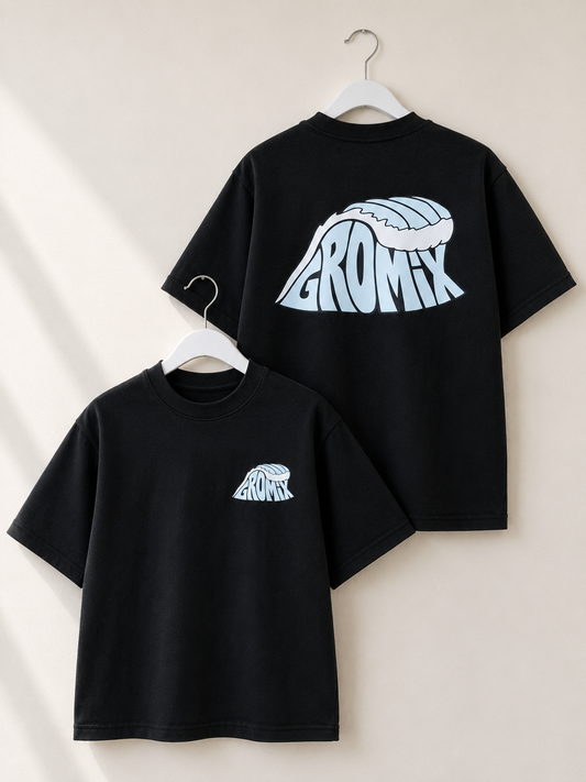 Gromix Wave Logo Tee Charcoal
